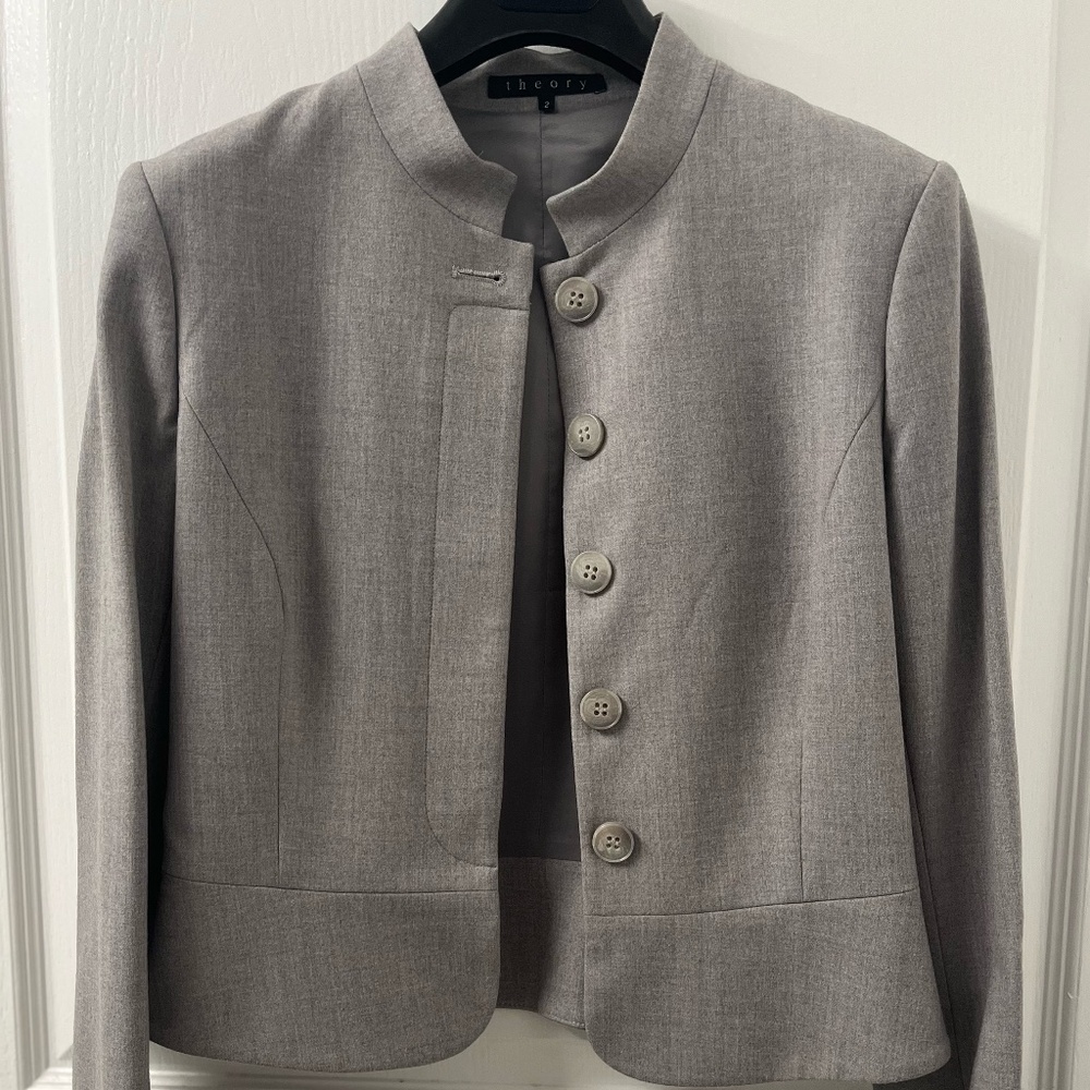 Theory Grey Wool Jacket - image 1